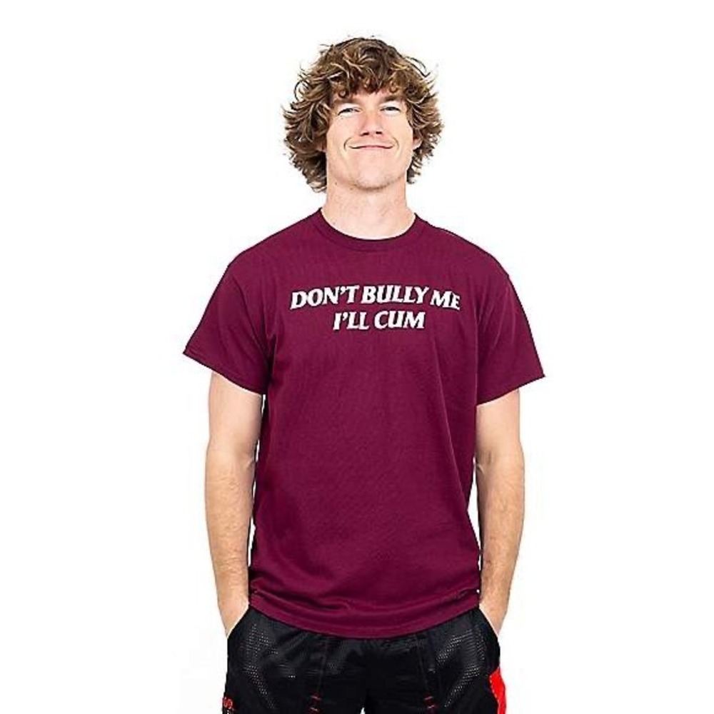 Danny Duncan Dont Bully Me Ill Cum Graphic T-Shirt Maroon Mens 2XL